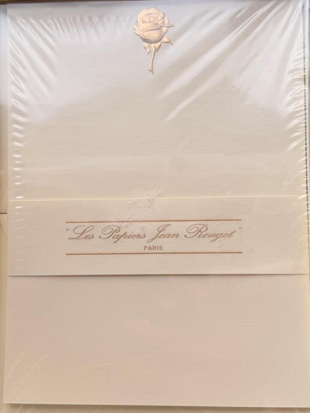 Les Papiers Jean Rouget Paris Stationery Set - Cream with Gold Rose